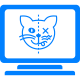 computer with image of dead and alive cat