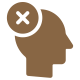 profile of head with a cross in it