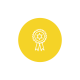 Golden medal with ribbons