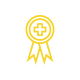 ribbon with cross in center and two ends downwards