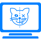 computer with image of dead and alive cat